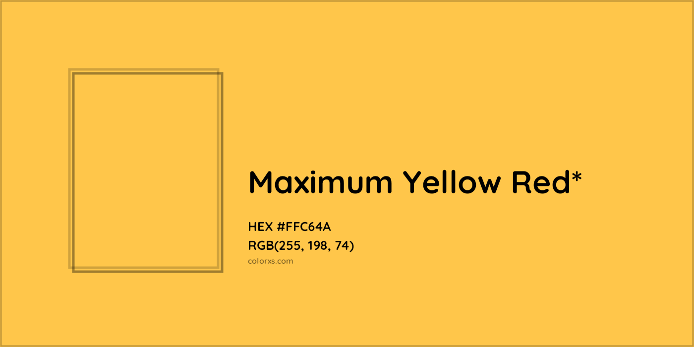#FFC64A hex color. RGB, RYB, CMYK, HSL, HSV codes and color conversions. Matching color names, palettes, paints.