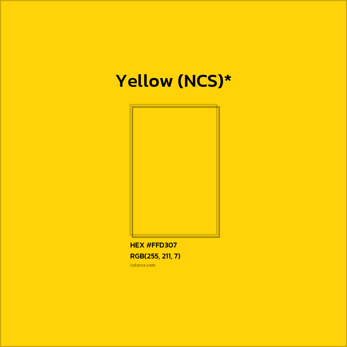 #FFD307 hex color. RGB, RYB, CMYK, HSL, HSV codes and color conversions. Matching color names, palettes, paints.