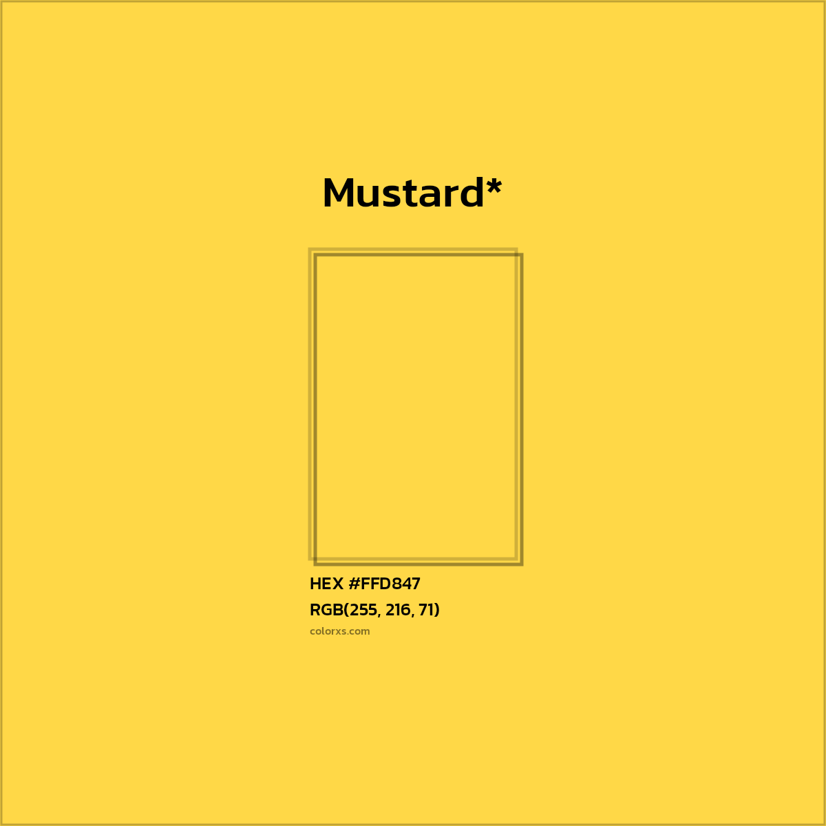 #FFD847 hex color. RGB, RYB, CMYK, HSL, HSV codes and color conversions. Matching color names, palettes, paints.