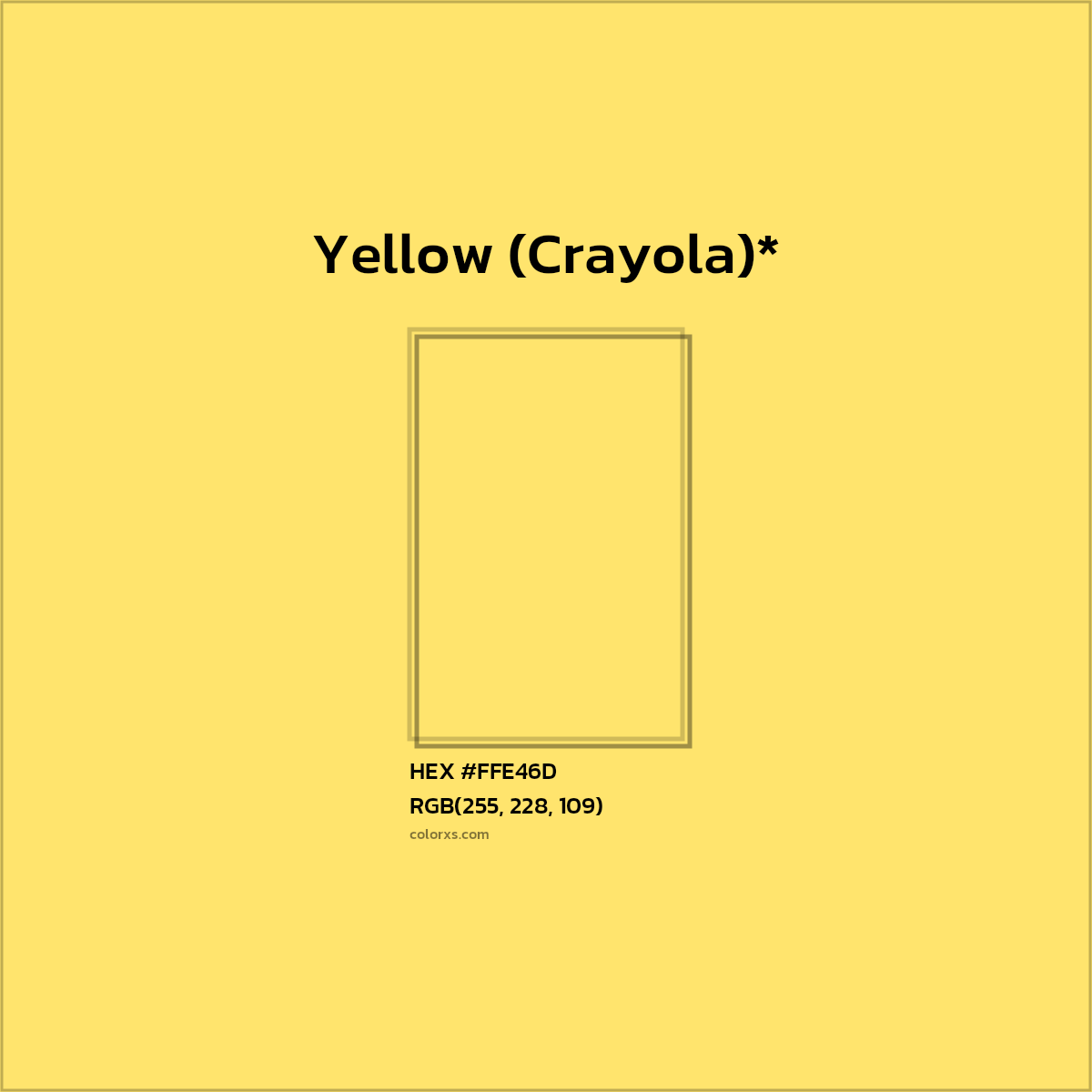 #FFE46D hex color. RGB, RYB, CMYK, HSL, HSV codes and color conversions. Matching color names, palettes, paints.