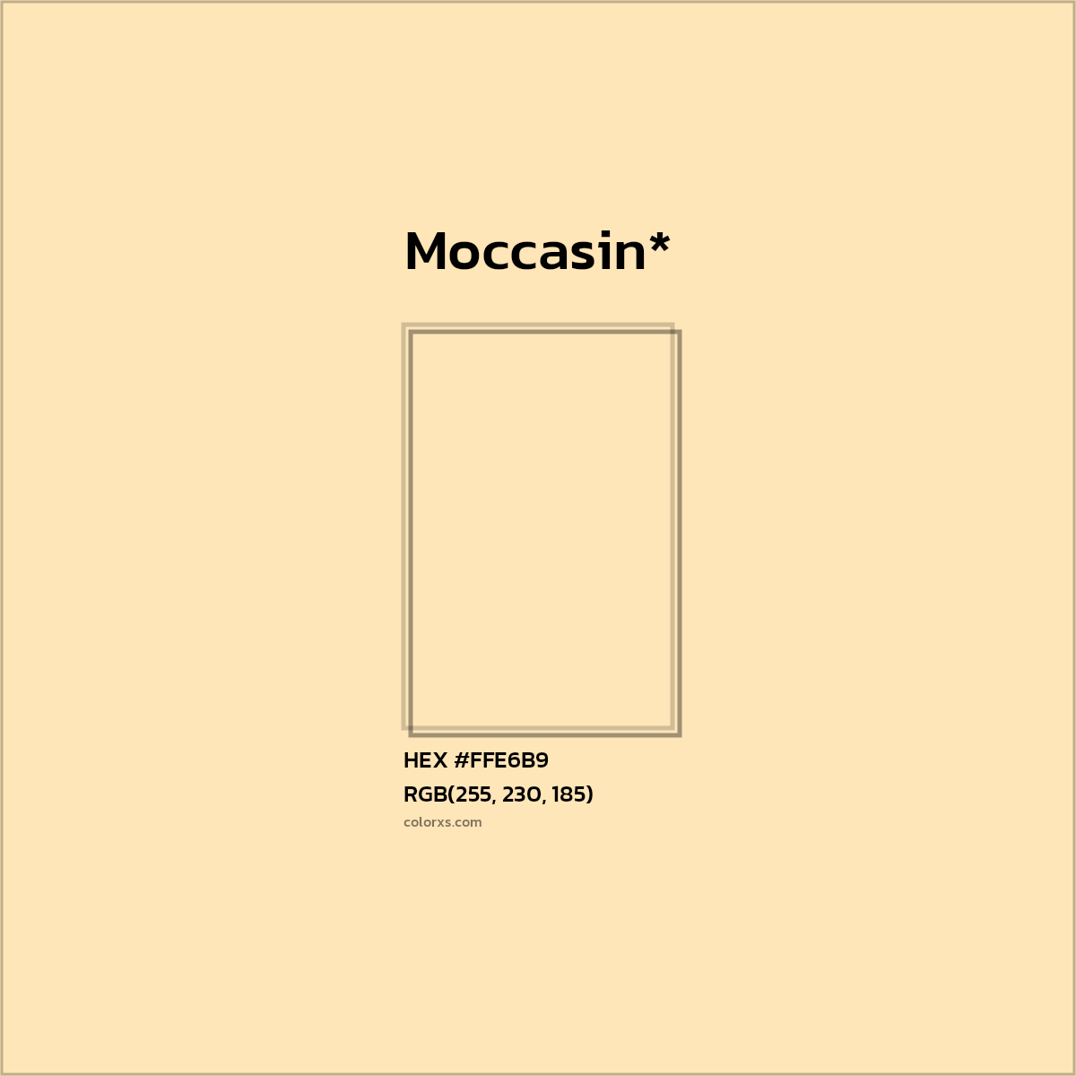 #FFE6B9 hex color. RGB, RYB, CMYK, HSL, HSV codes and color conversions. Matching color names, palettes, paints.