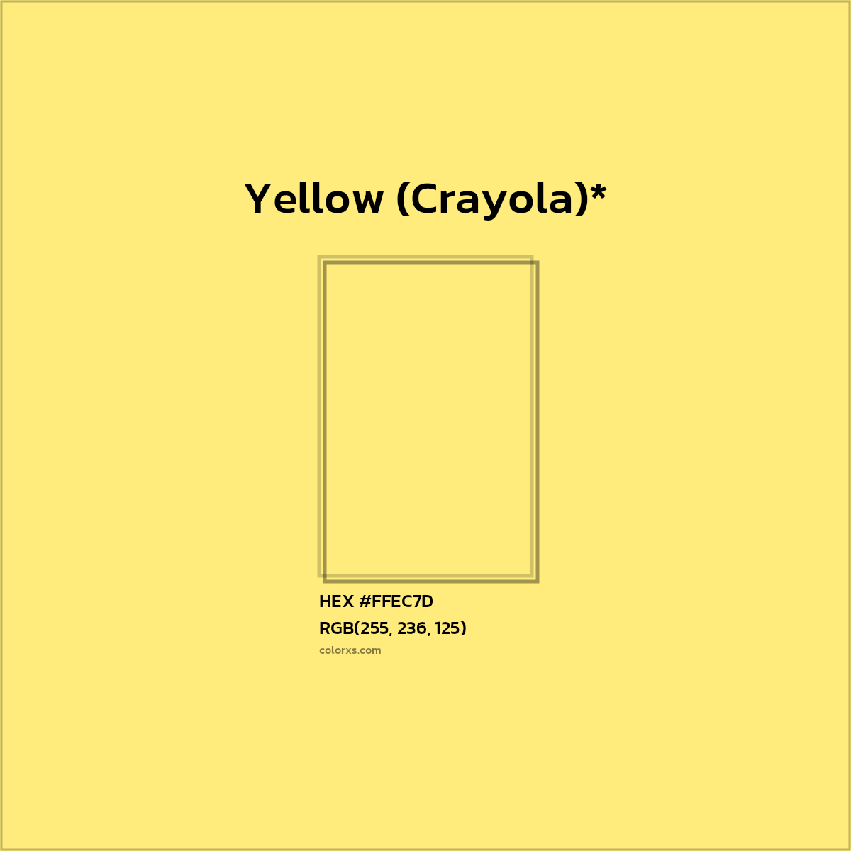 #FFEC7D hex color. RGB, RYB, CMYK, HSL, HSV codes and color conversions. Matching color names, palettes, paints.