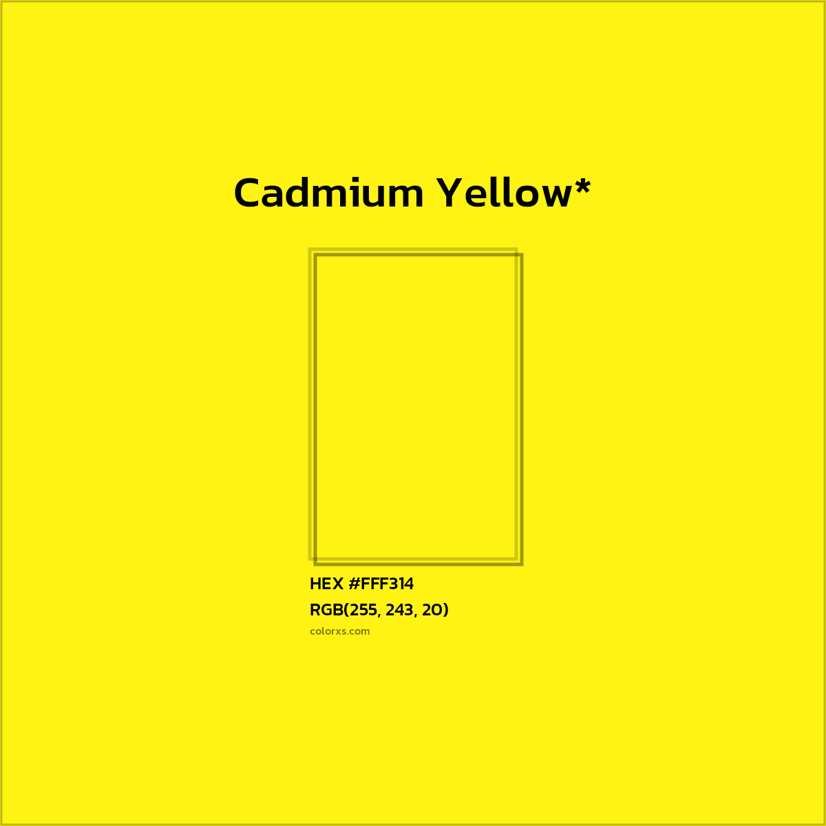 #FFF314 hex color. RGB, RYB, CMYK, HSL, HSV codes and color conversions. Matching color names, palettes, paints.