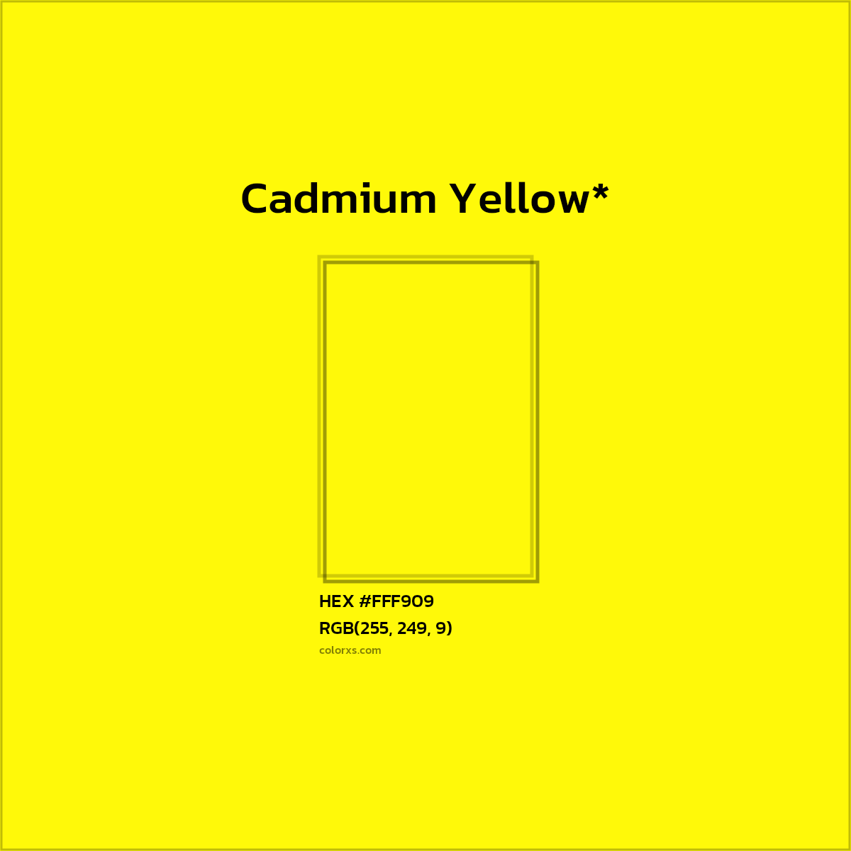 #FFF909 hex color. RGB, RYB, CMYK, HSL, HSV codes and color conversions. Matching color names, palettes, paints.
